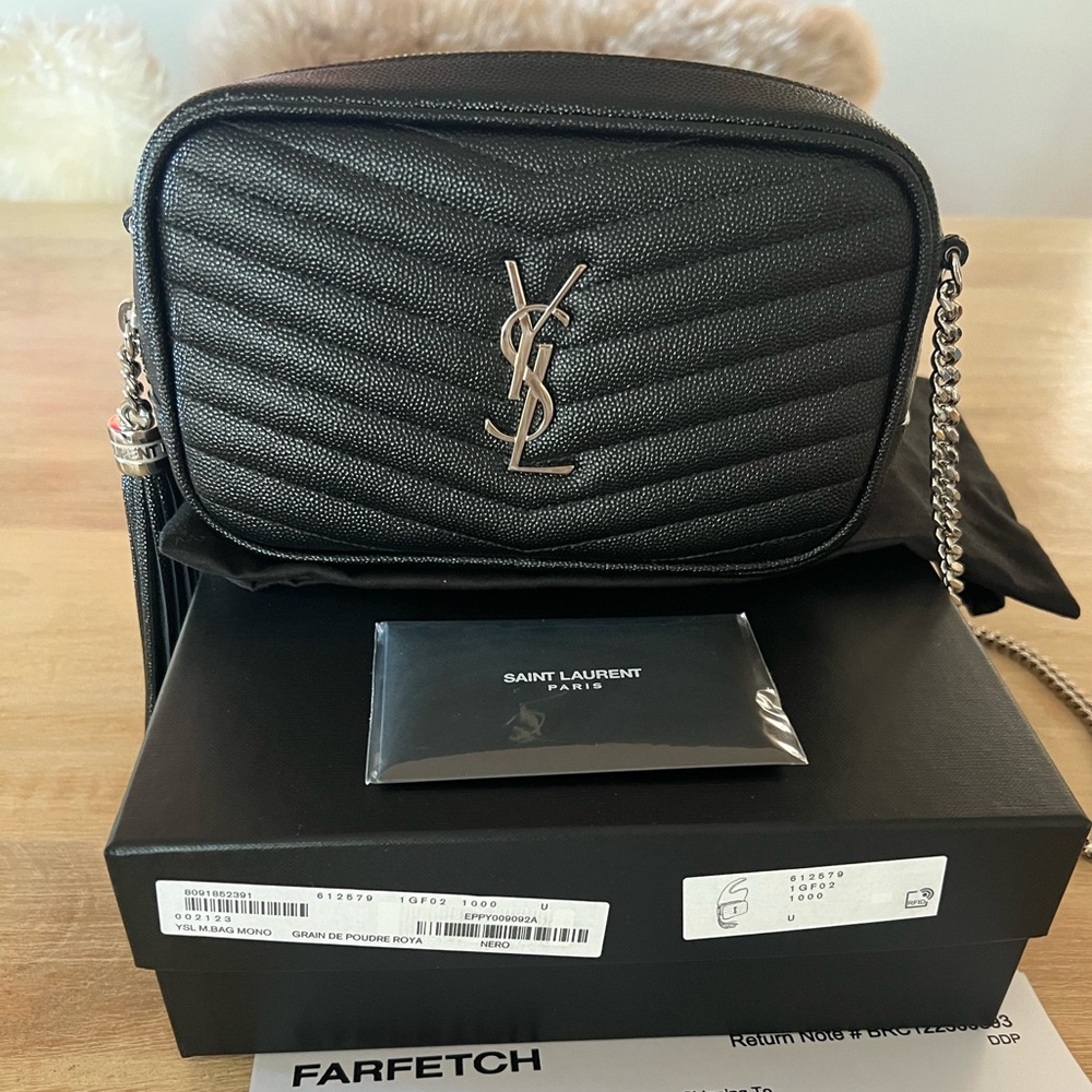 New Saint Laurent Metallic Black Crossbody Bag